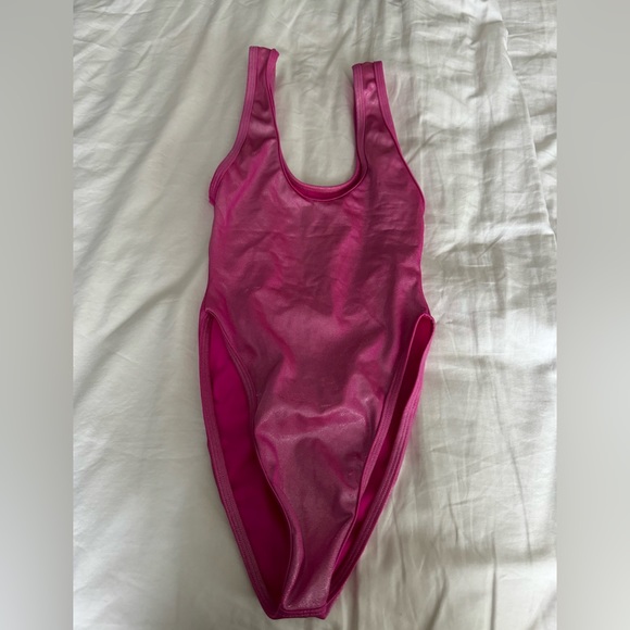 Barbie Pink High Cut Bodysuit - Picture 5 of 6